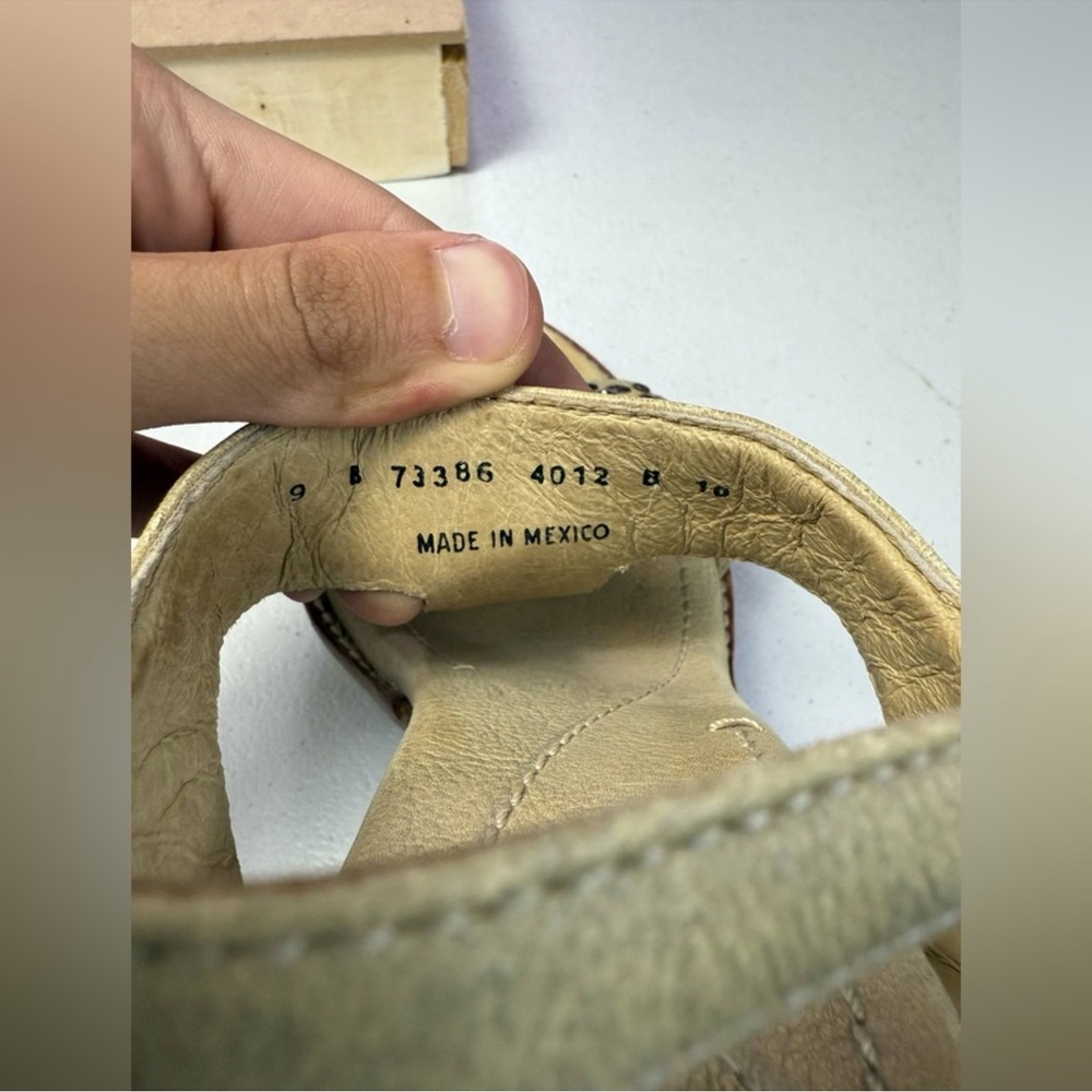 FRYE SUEDE Studded Gold Platform Heels - Picture 2 of 11
